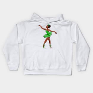 African American, Black ballerina girls with corn rows ballet dancing 7 ! black girl with Afro hair and dark brown skin wearing a aqua blue tutu. Love Ballet Kids Hoodie